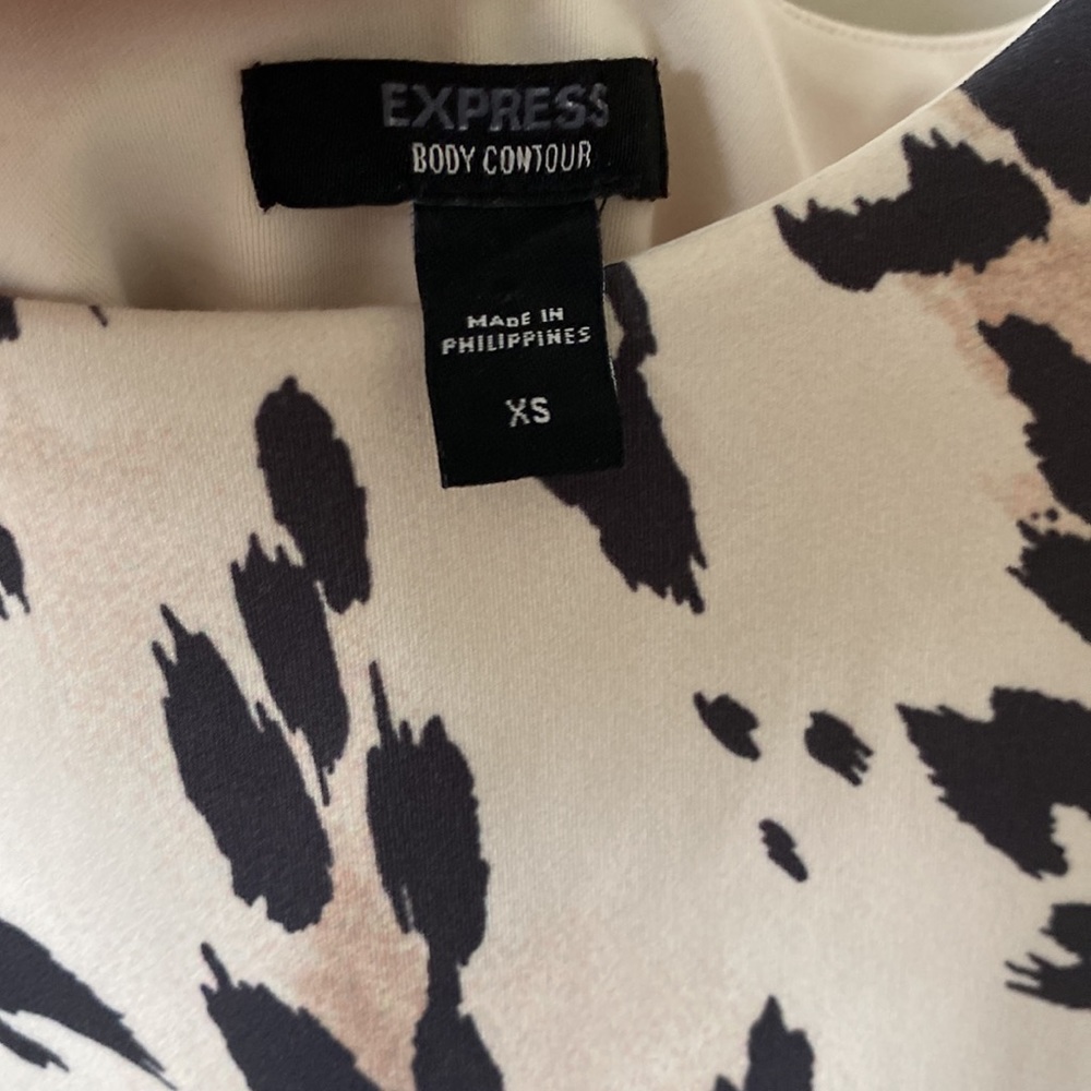 “Express” body contour, animal print bodysuit; worn once for pictures; size XS - Picture 3 of 4